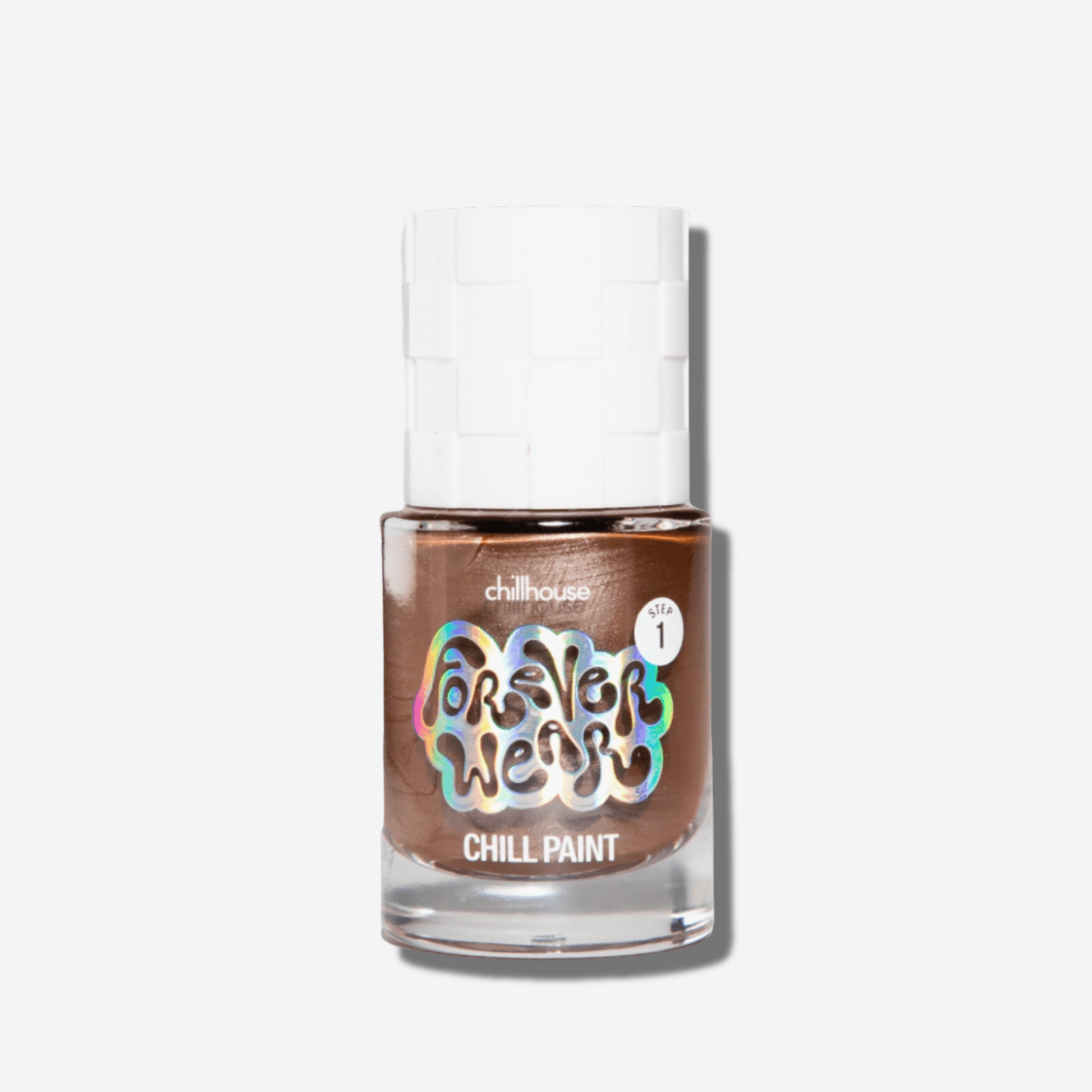 Forever Wear Chill Paint in moody grey-copper polish bottle, perfect for rebellious manicures.