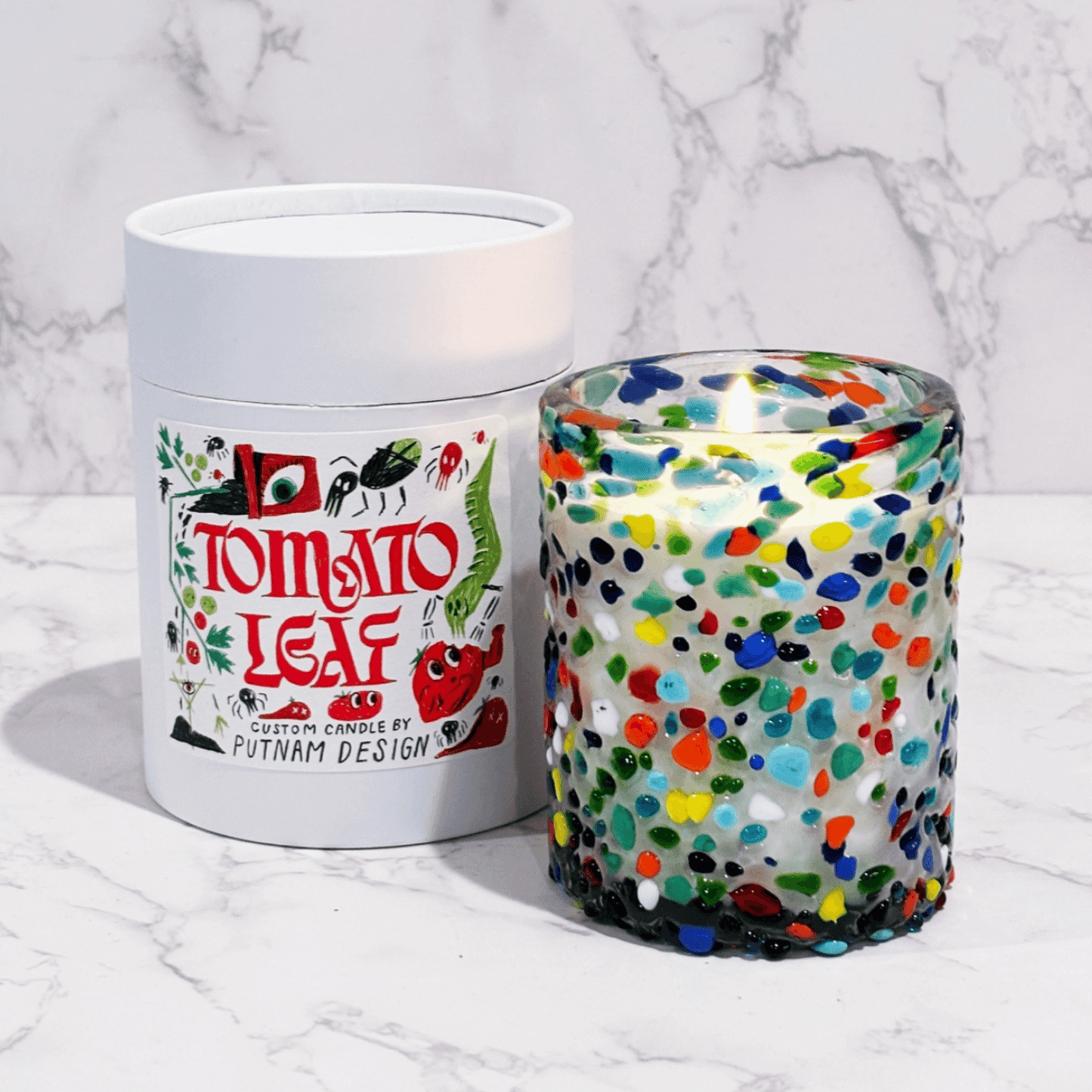 TOMATO LEAF BUBBLE GLASS CANDLE