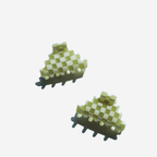 SMALL PYRAMID HAIR CLAW SET OF 2 - GREEN