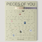 Cover of Pieces of You Journal, featuring whimsical prompts for self-discovery and creativity.