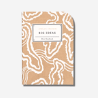 Big Ideas mini notebook with abstract cream and brown design, perfect for jotting down inspiration anywhere.