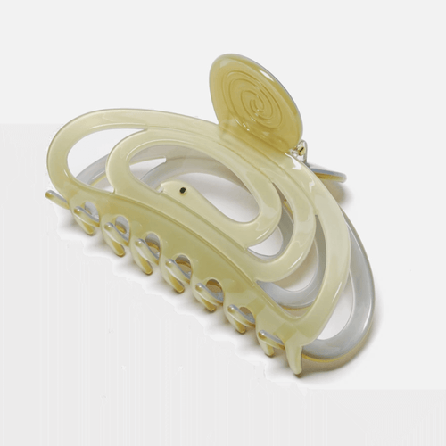 CORRA HAIR CLAW - shimmering pale green hair clip with a lightweight cutout design, perfect for medium to long hair.