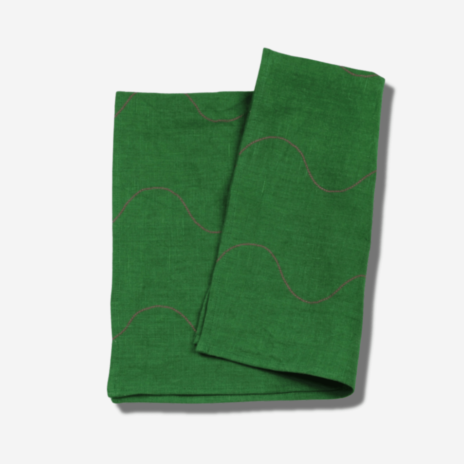 WAVY LINEN TEA TOWEL - GREEN