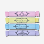 Colorful Wish Paper tubes in pink, yellow, blue, and lavender for magical wish-making at parties.