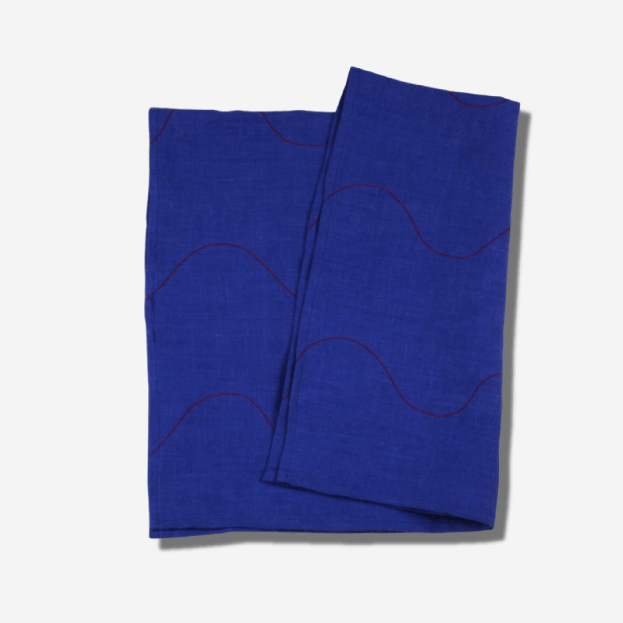 WAVY LINEN TEA TOWEL - BLUE