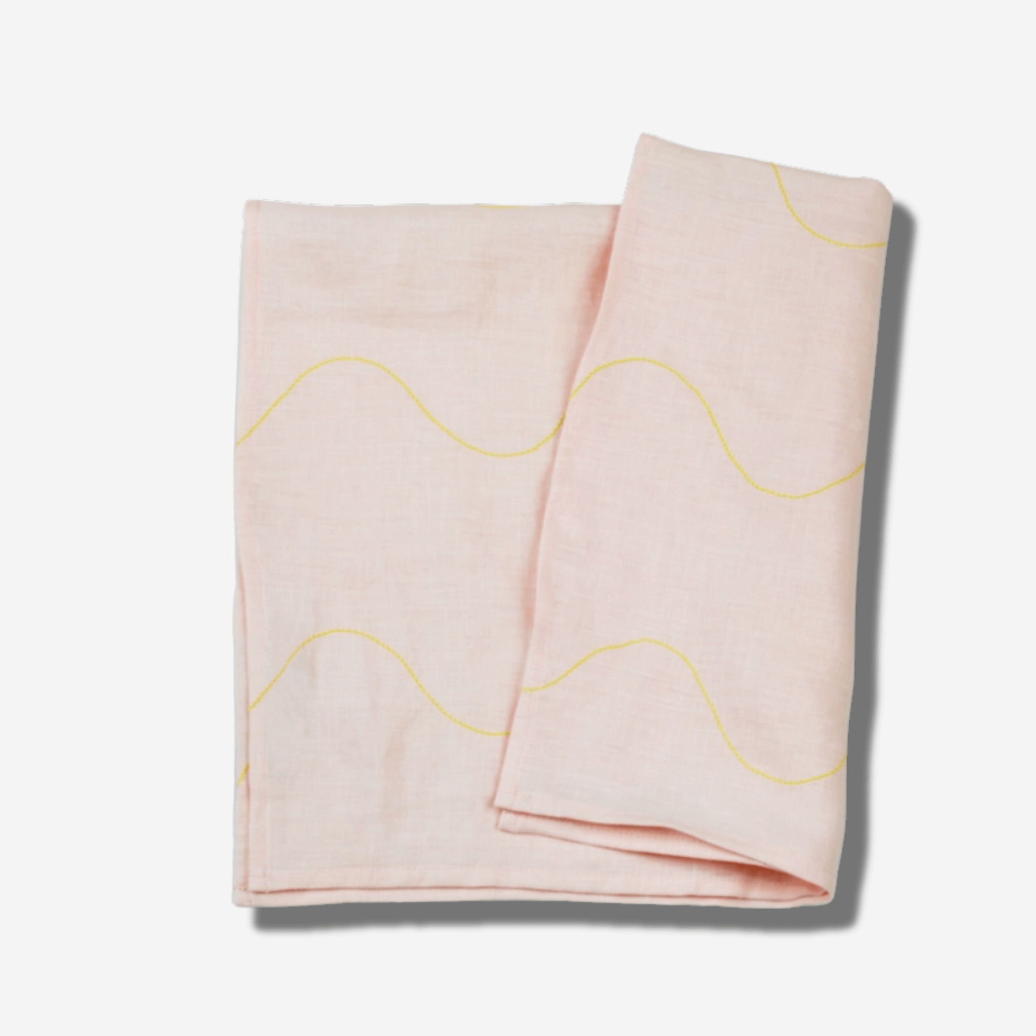 WAVY LINEN TEA TOWEL - LIGHT PINK