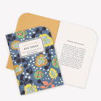 Big Ideas Mini Notebook with vibrant floral cover and cream pages, part of a set of 3, celebrating abstract artwork.