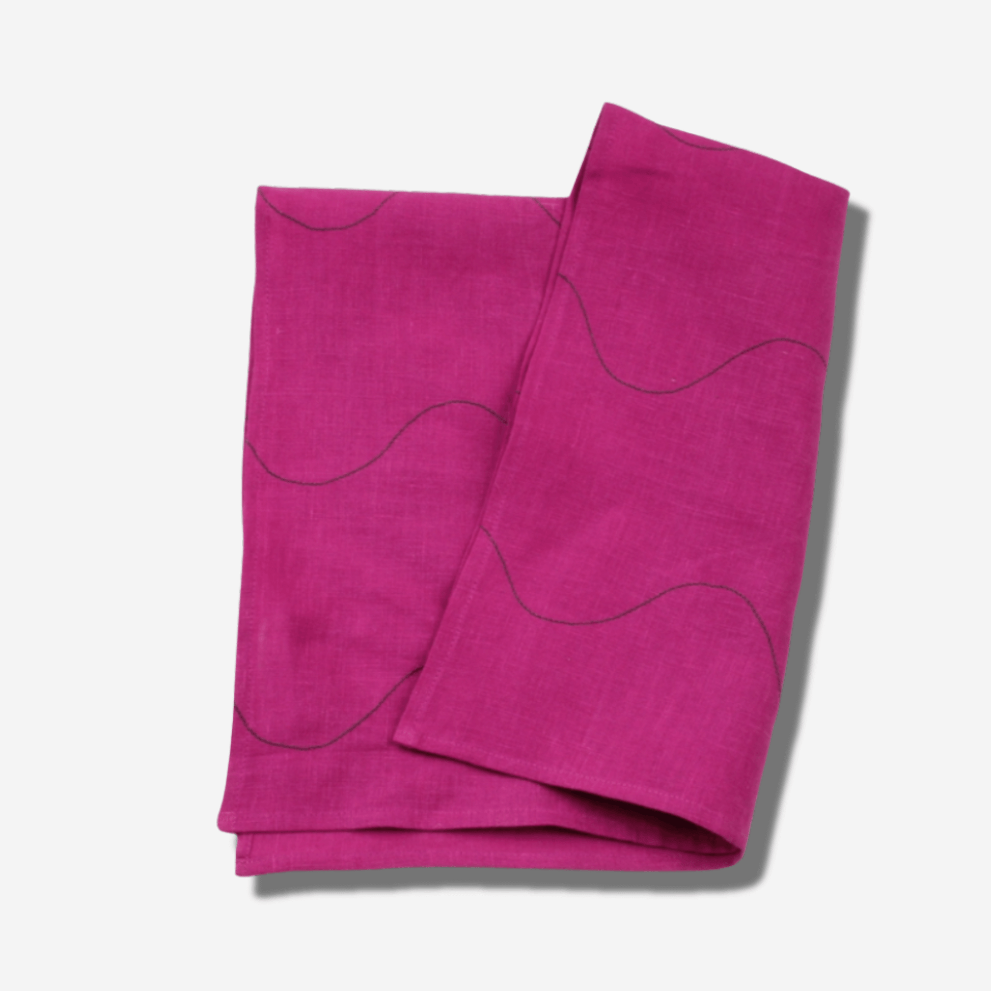 WAVY LINEN TEA TOWEL - PINK