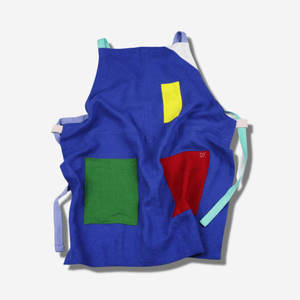 LINEN APRON - BLUE