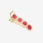 Colorful watermelon radish alligator hair clip in translucent pink and green, perfect for chic hairstyles.