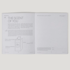 Open journal page featuring 'The Scent of You' prompt for self-discovery and memory reflection.