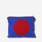 CIRCLE LINEN ZIPPER POUCH