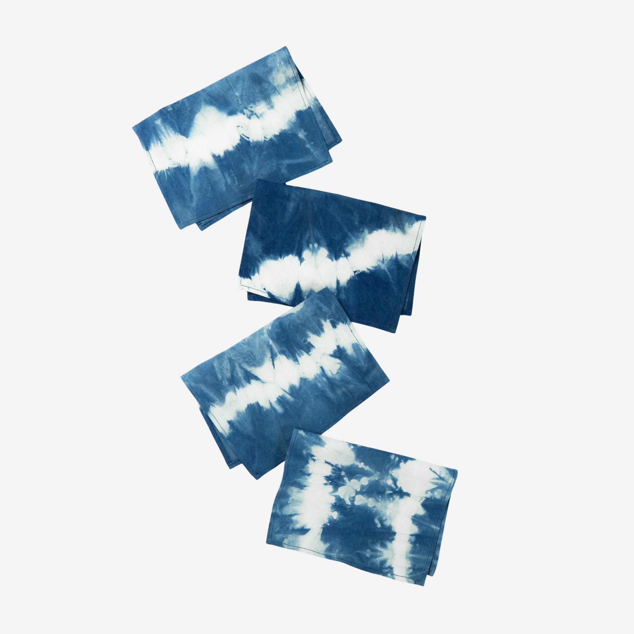 Indigo Shibori Cocktail Napkins - Set of 4