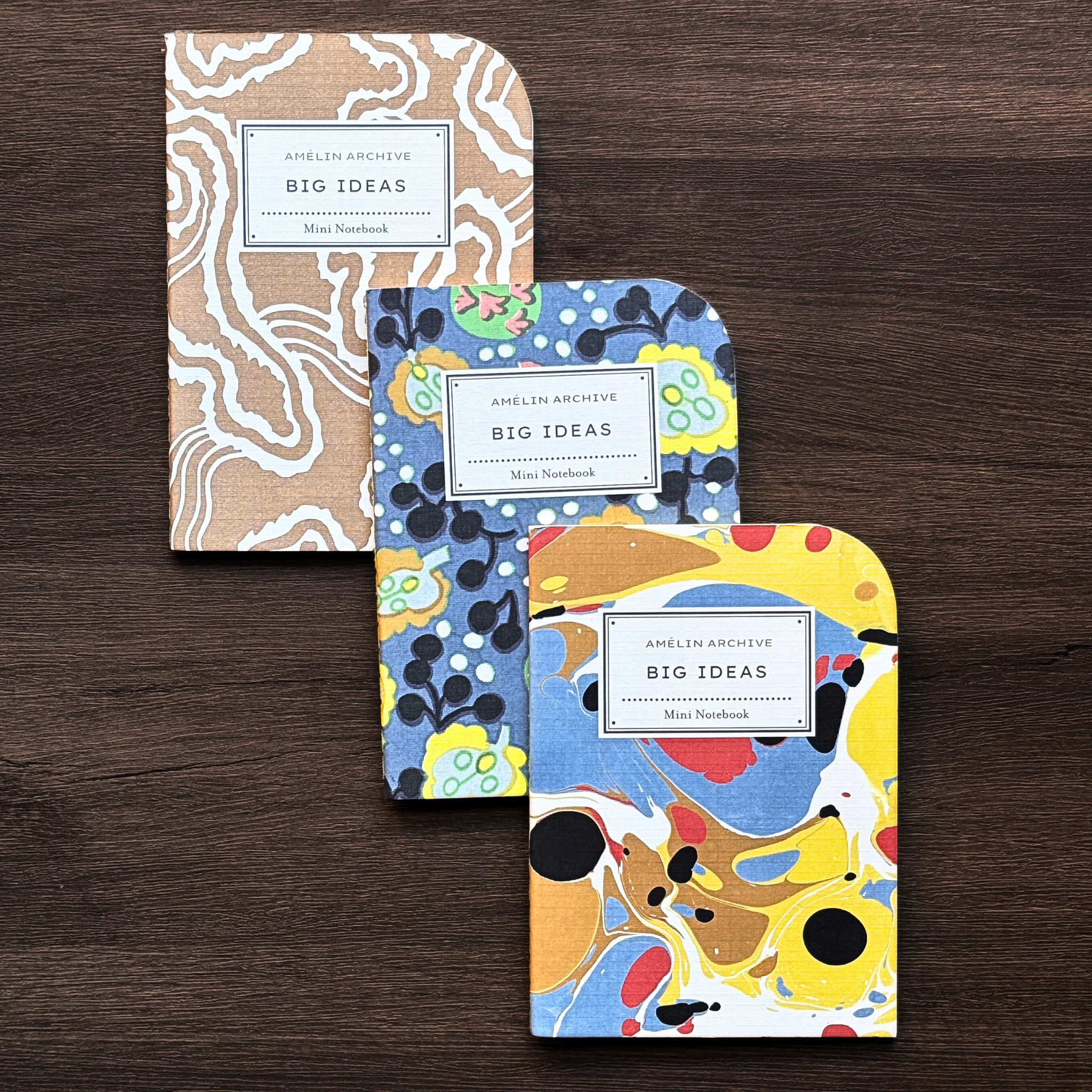BIG IDEAS NOTEBOOK, SET OF 3 - ABSTRACTE/ARP/CHIMIE DES FLEURS