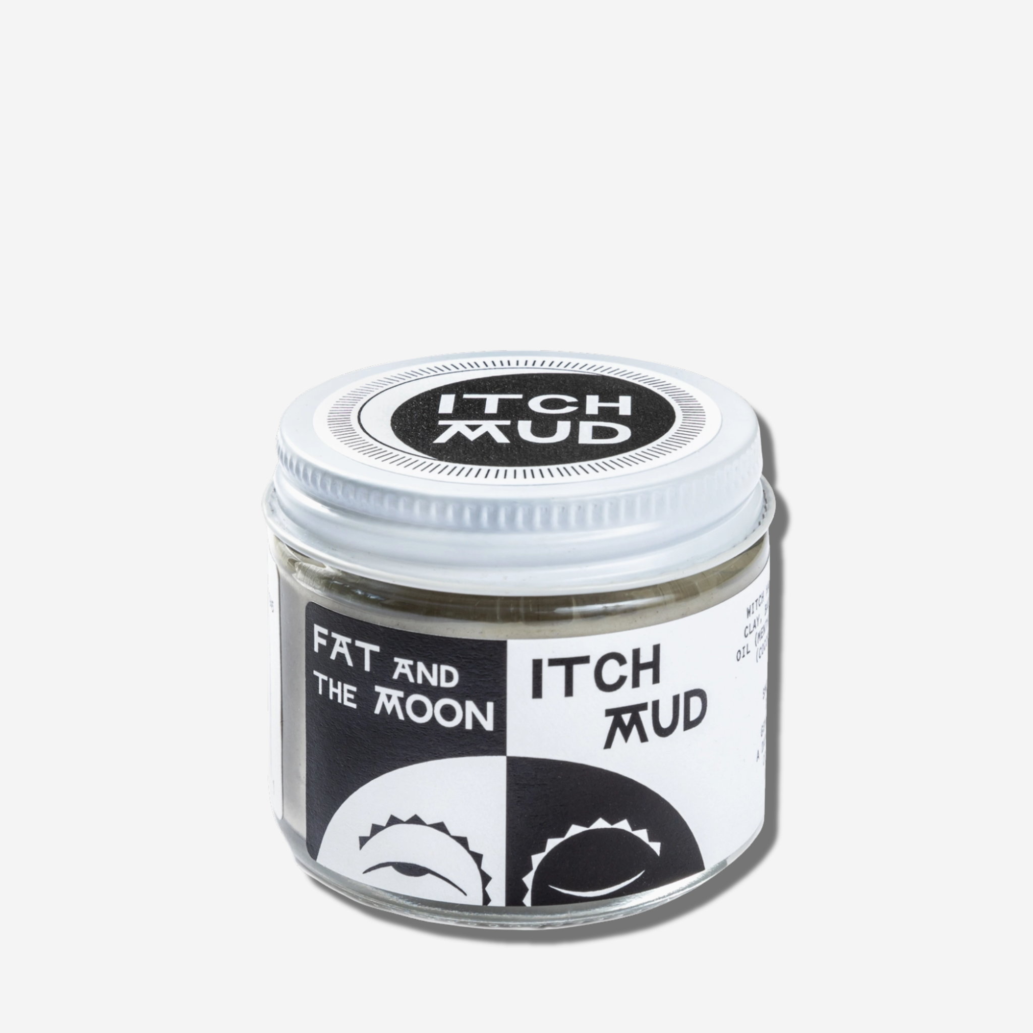 Fat and the Moon Itch Mud jar for soothing poison ivy and itchy skin. Natural herbal remedy with bentonite clay.