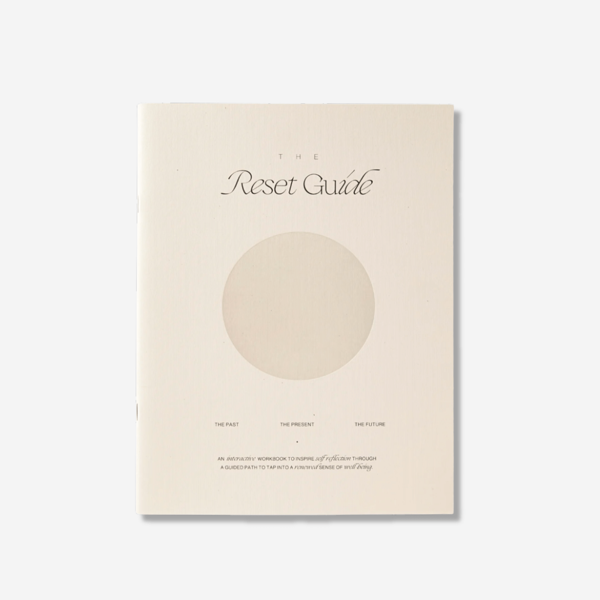 Front cover of The Reset Guide workbook for self-discovery and intentional goal-setting.