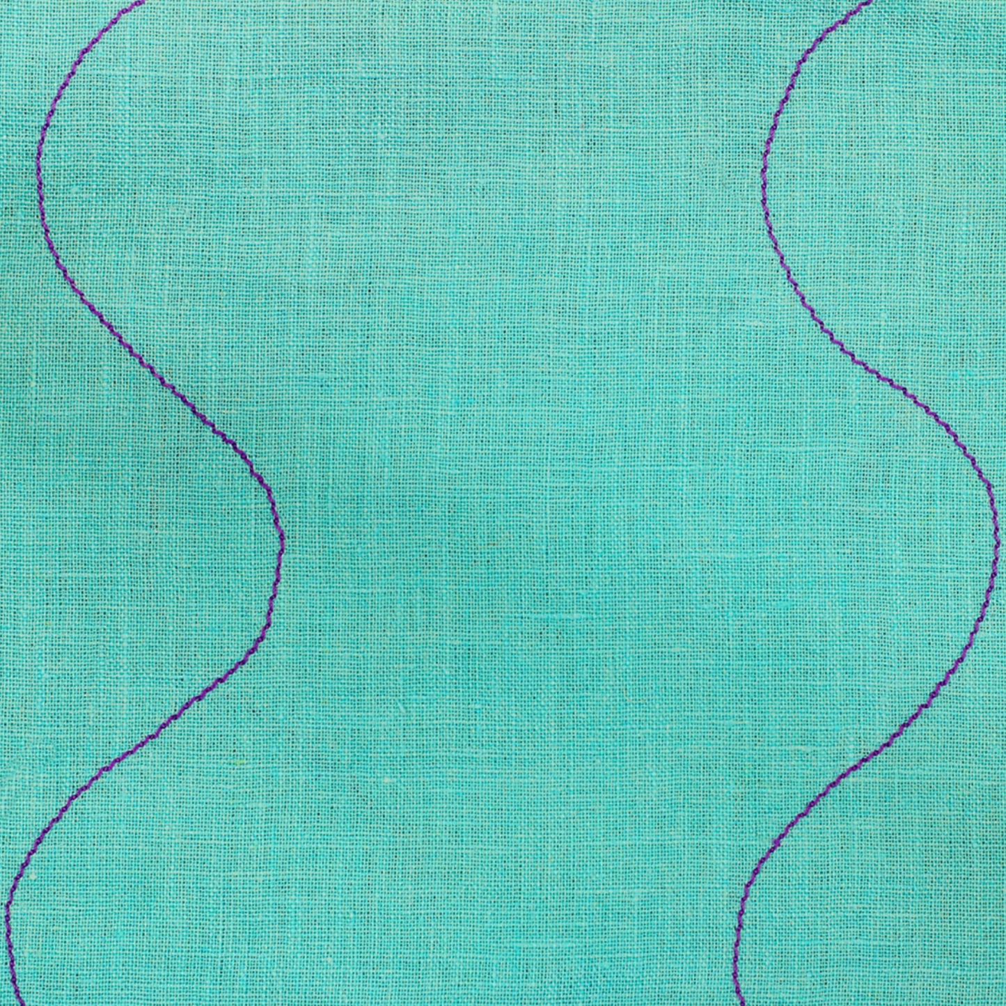 WAVY LINEN TEA TOWEL - AQUA