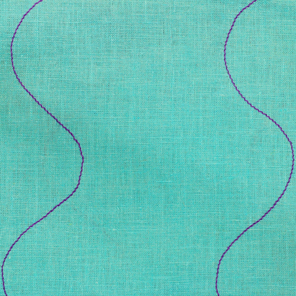 WAVY LINEN TEA TOWEL - AQUA