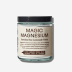 Magic Magnesium jar featuring spirulina blue lemonade flavor for energy, recovery, and hydration support.