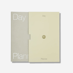 Stylish Day Planner cover showing minimalistic design for daily reflections and organization.