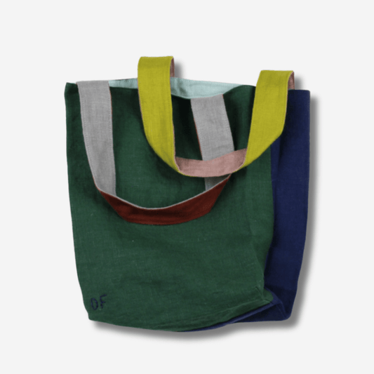 Small Linen Tote Bag in Wanderer design, lightweight and reversible for everyday use.