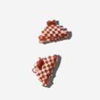 SMALL PYRAMID HAIR CLAW SET OF 2 - RED