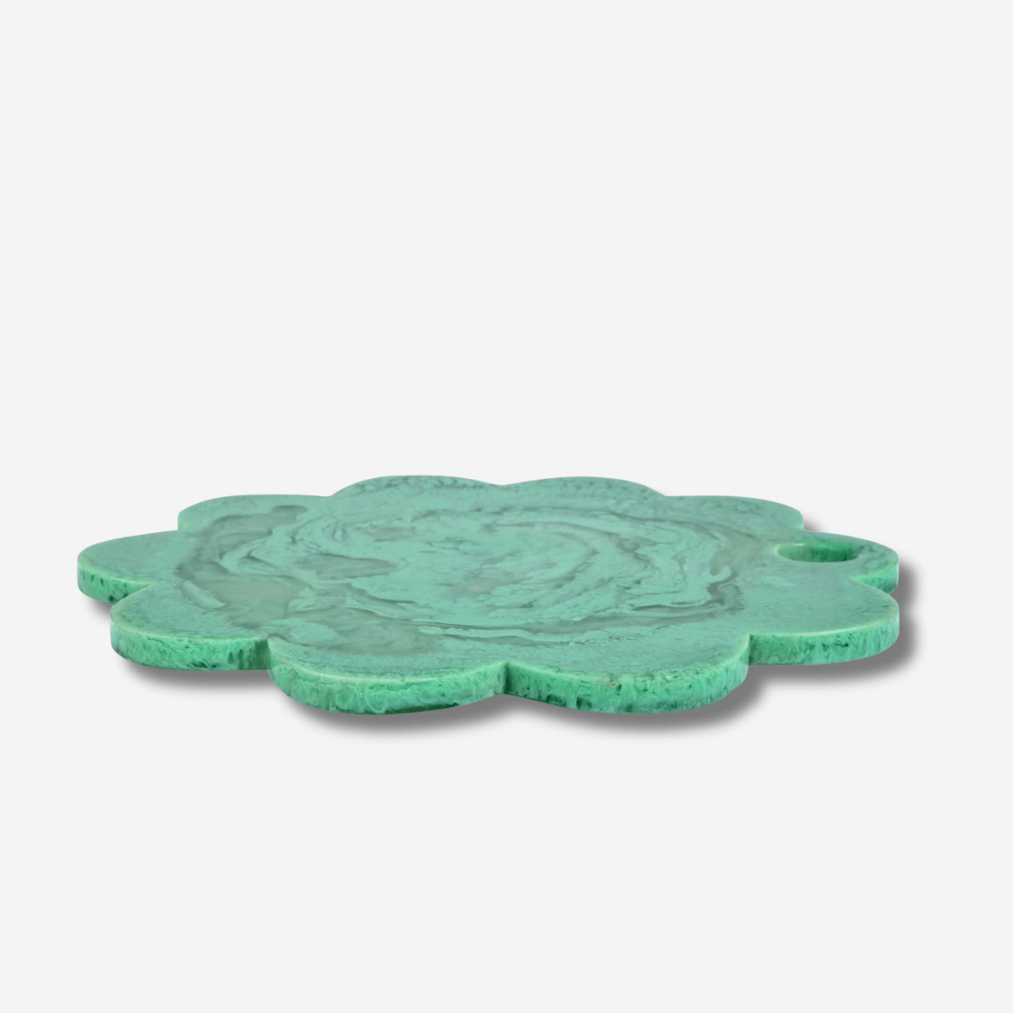12" SCALLOP RESIN CHEESE CHARCUTERIE BOARD - GREEN