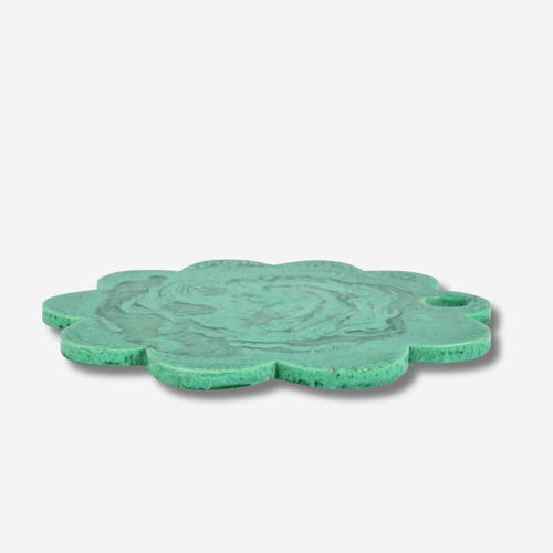 12" SCALLOP RESIN CHEESE CHARCUTERIE BOARD - GREEN
