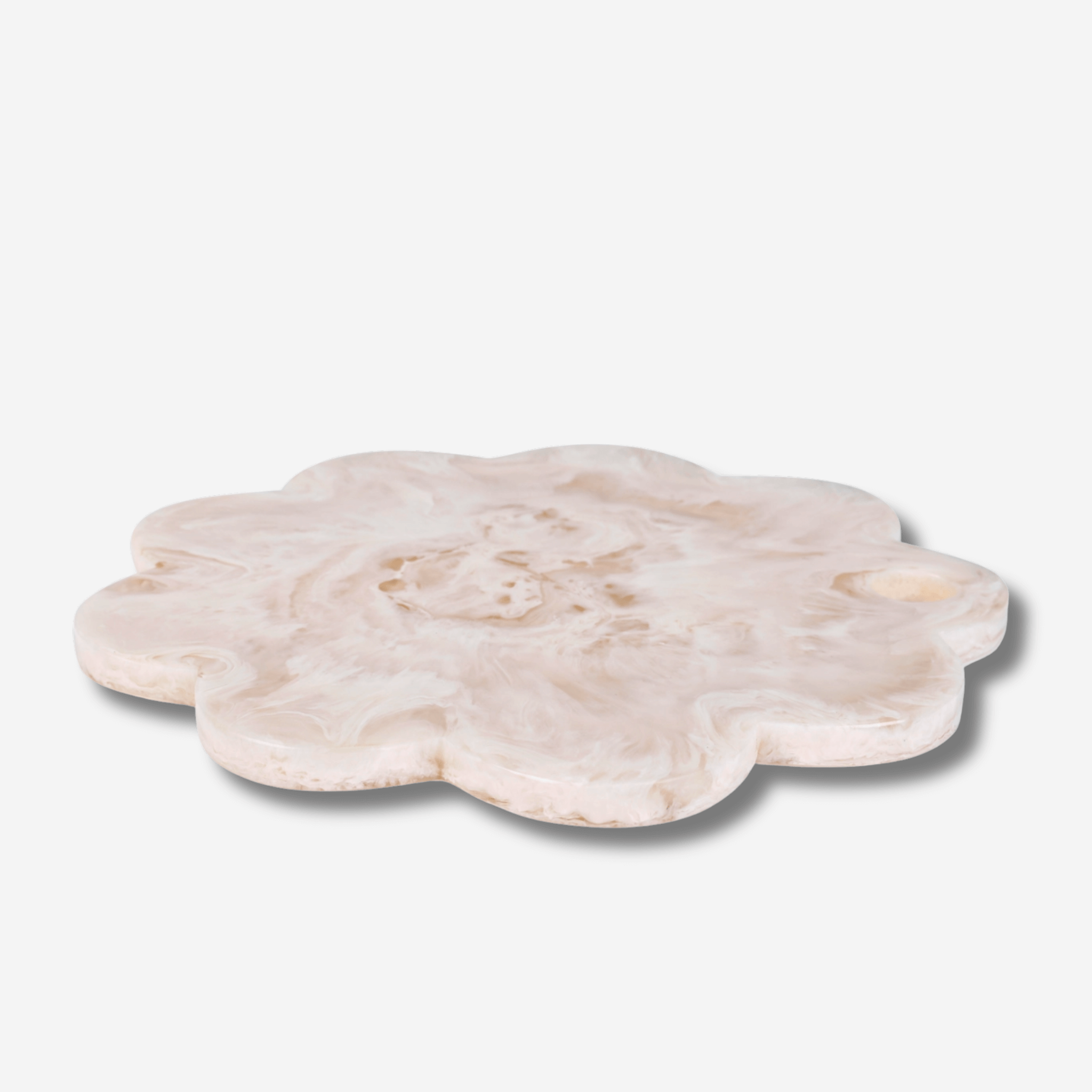 9" SCALLOP RESIN CHEESE CHARCUTERIE BOARD - VANILLA