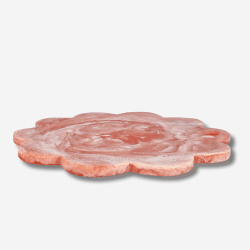 12" SCALLOP RESIN CHEESE CHARCUTERIE BOARD - PINK