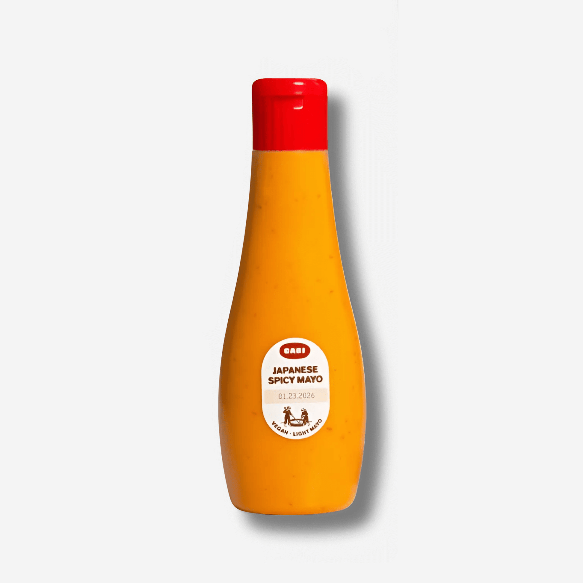 Bottle of Cabi Japanese Spicy Mayo, creamy, dairy-free condiment with a bold umami flavor.