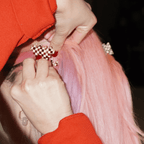 SMALL PYRAMID HAIR CLAW SET OF 2 - IVORY