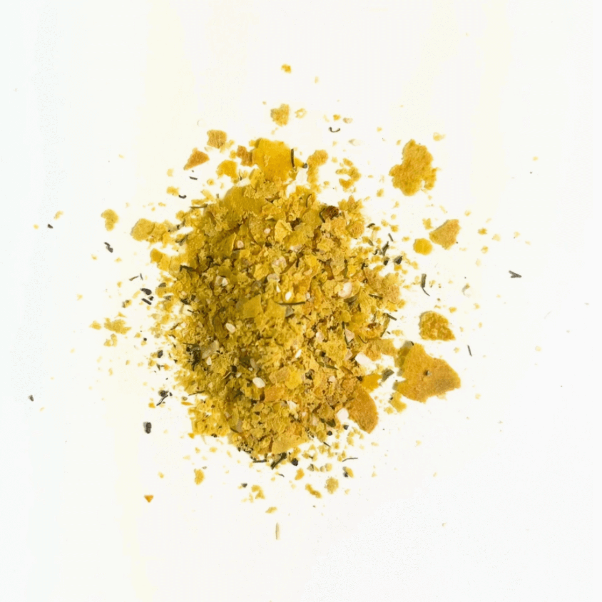 Savory blend of Nutty Popcorn Spice, featuring yellow and herb-infused nutritional yeast, for a cheesy, dairy-free flavor.