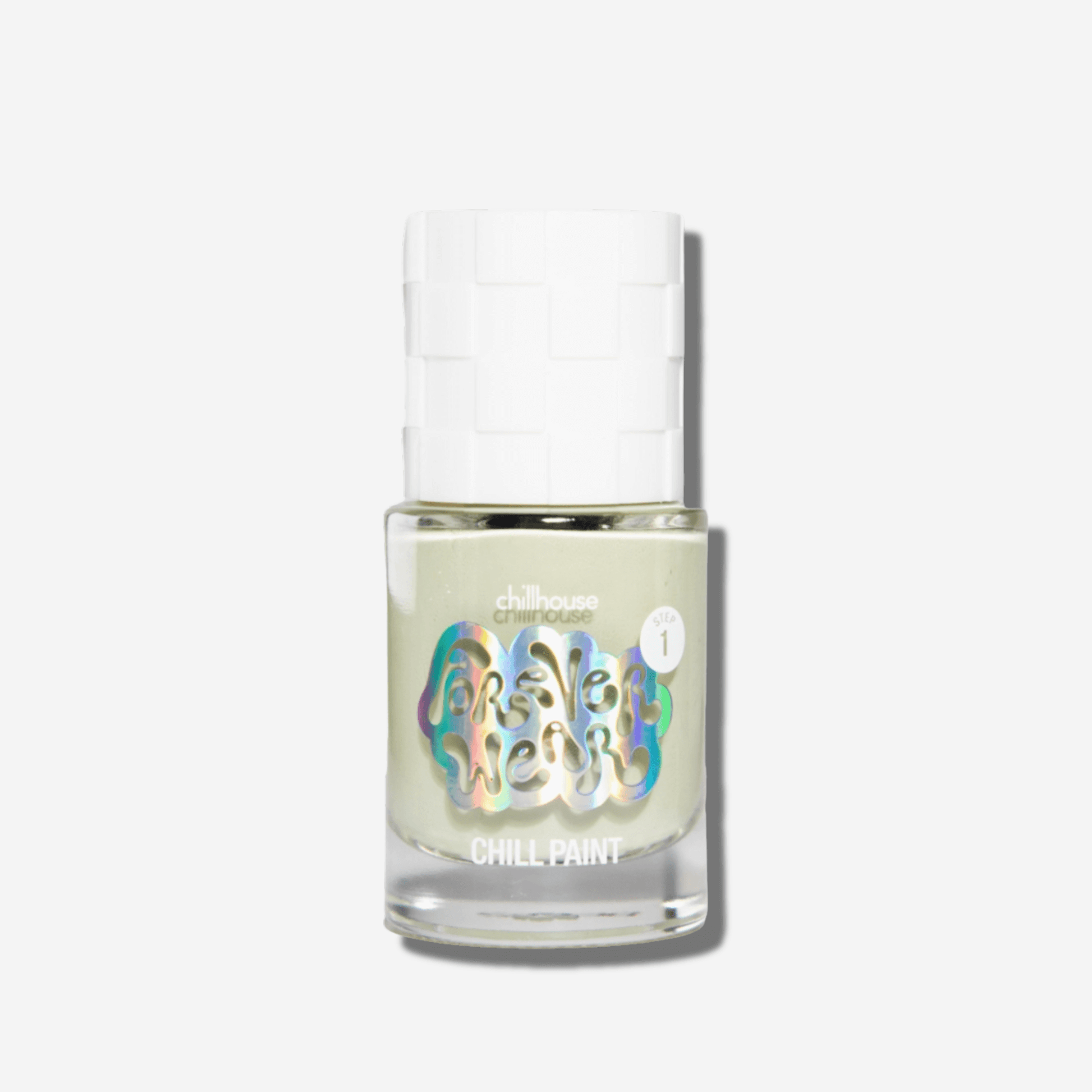 Forever Wear Chill Paint in sage green bottle for long-lasting, chip-resistant manicures.