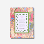 Hand-marbled picture frame made from recycled cotton paper, perfect for displaying cherished memories.