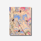 Hand-marbled picture frame made from recycled cotton paper, showcasing vibrant swirls of color.